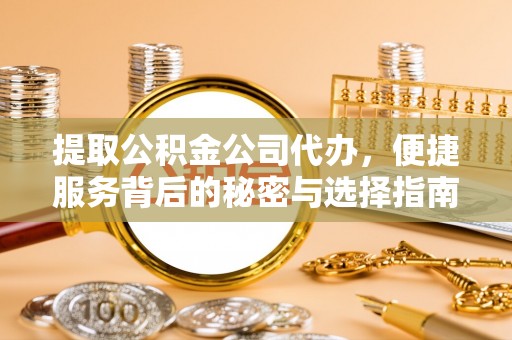 南雄提取公积金公司代办，便捷服务背后的秘密与选择指南