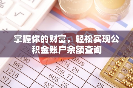 南雄掌握你的财富，轻松实现公积金账户余额查询