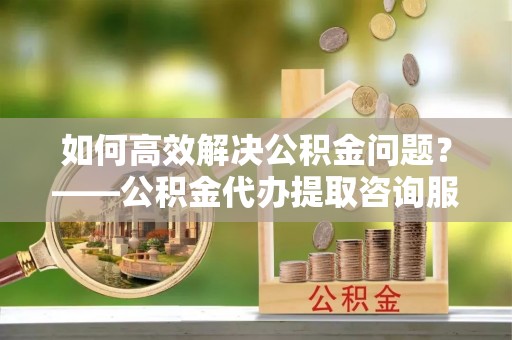 南雄如何高效解决公积金问题？——公积金代办提取咨询服务指南