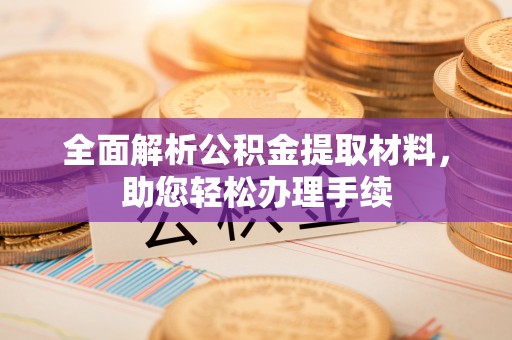 南雄全面解析公积金提取材料，助您轻松办理手续